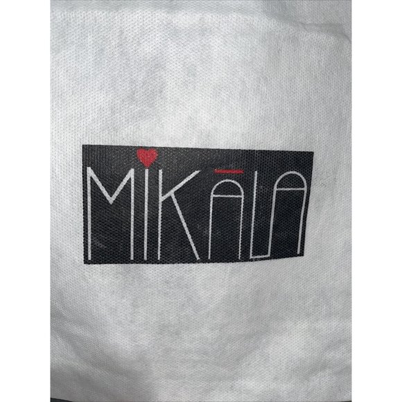 Mikala Logo White Drawstring Cotton Dustbag Sandal Heel Flats Shoe Cover 10.5x15 - Picture 2 of 3
